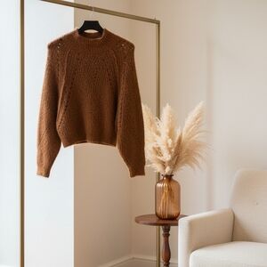 Lush Rust Knit Turtleneck Sweater